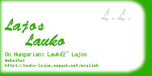 lajos lauko business card